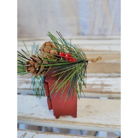 Drawer pine ornament country folk art vintage Xmas holiday tree - Picture 2 of 6